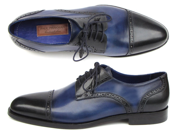 Paul Parkman Men's Parliament Blue Derby Shoes (ID#046-BLU)