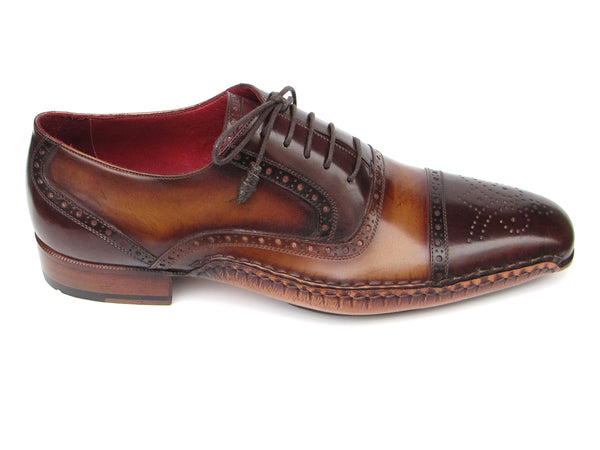 Paul Parkman Men's Captoe Oxfords Brown Hand Painted Shoes (ID#5032-BR ...