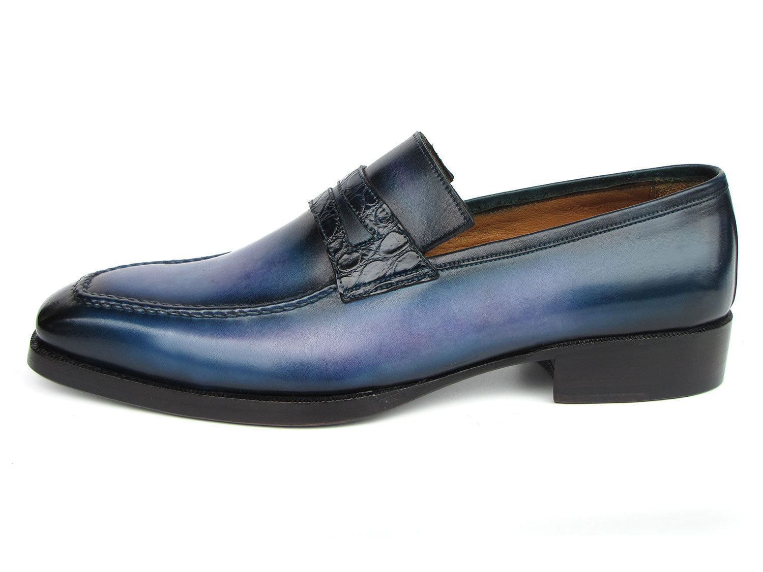 Paul Parkman Men's Blue Patina Handmade Loafers (ID#6944-BLU) – PARKMAN® Shoes