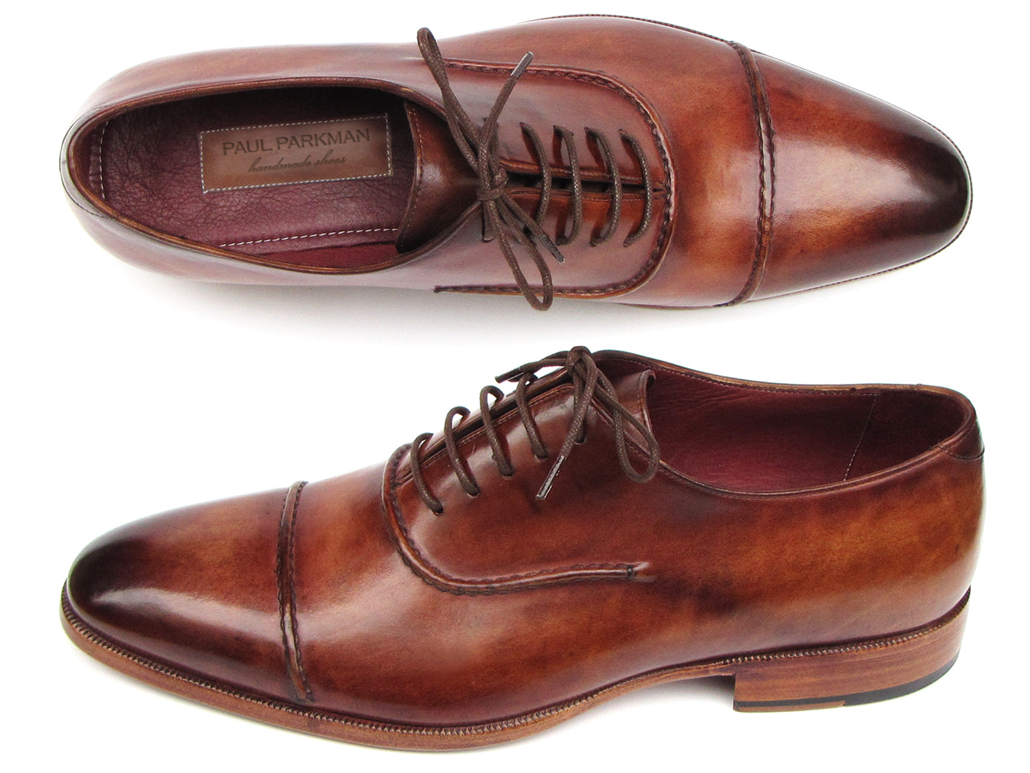 Paul Parkman Men's Captoe Oxfords Brown Hand Painted Shoes (ID#077 BRW) EU 47 - US 13 Paul Parkman Men's Captoe Oxfords Brown Hand Painted Shoes (ID#077 BRW) EU 47 - US 13
