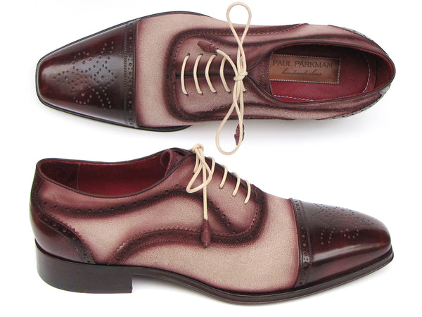 Paul Parkman Men's Ocean Color Genuine Ostrich Derby Shoes (ID#79V22) 