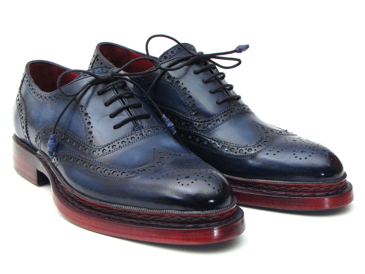 Paul Parkman Men's Triple Leather Sole Navy Wingtip Oxfords (ID#027TRPNVY) EU 40 - US 7.5 Paul Parkman Men's Triple Leather Sole Navy Wingtip Oxfords (ID#027TRPNVY) EU 40 - US 7.5