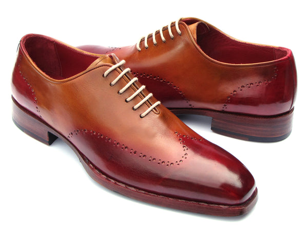 Paul Parkman Goodyear Welted Wingtip Oxfords Bordeaux & Camel (ID#081 ...