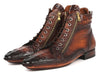 Paul Parkman Crocodile Textured Calfskin Handmade Zipper Boots (ID#88APK87)