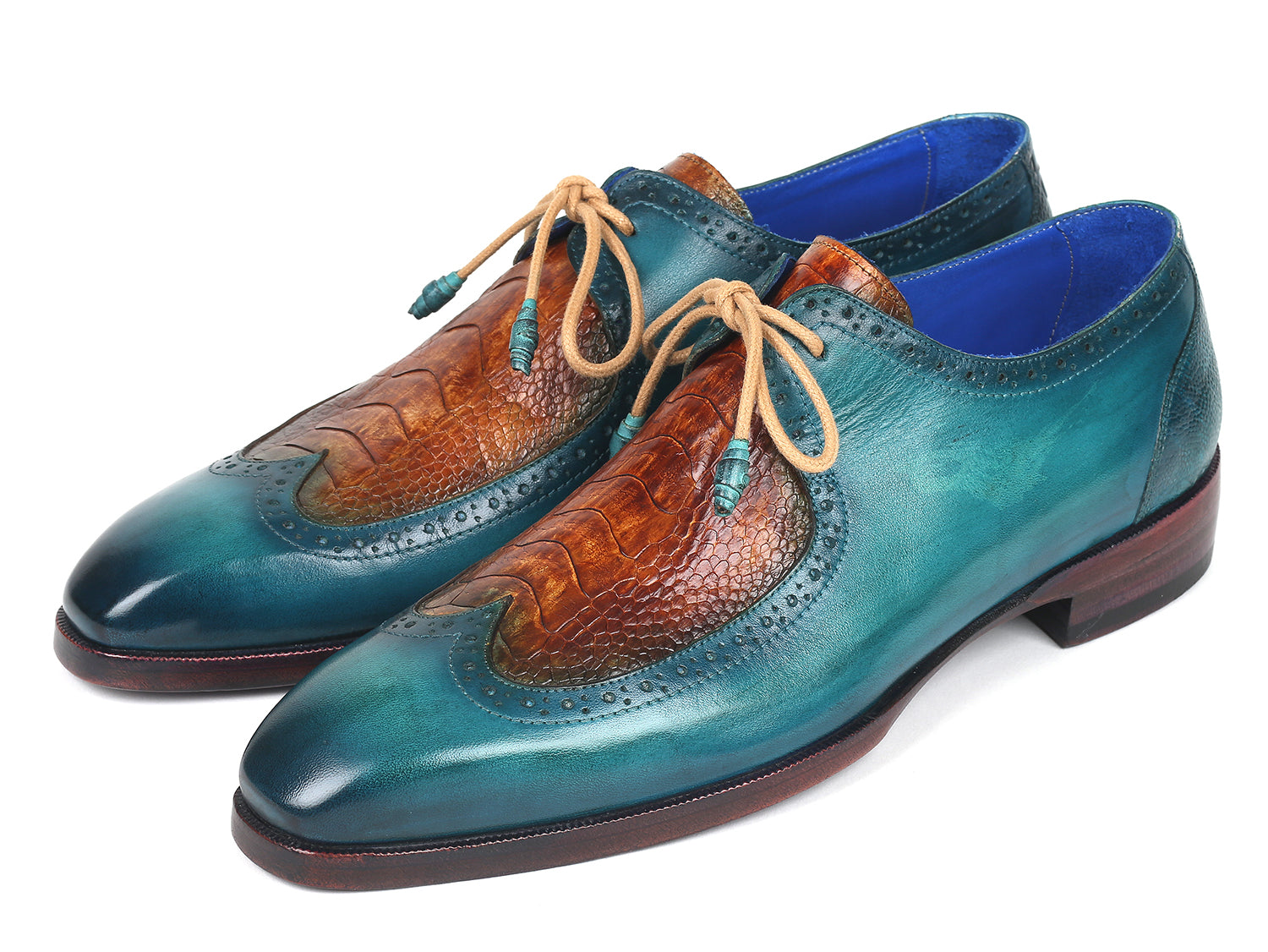 Paul Parkman Genuine Ostrich Leg & Calfskin Derby Shoes (ID#788GY74) EU 46 - US 12 / 12.5 Paul Parkman Genuine Ostrich Leg & Calfskin Derby Shoes (ID#788GY74) EU 46 - US 12 / 12.5