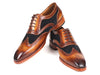 Paul Parkman Brown Leather & Navy Suede Oxfords (ID#228NV65)