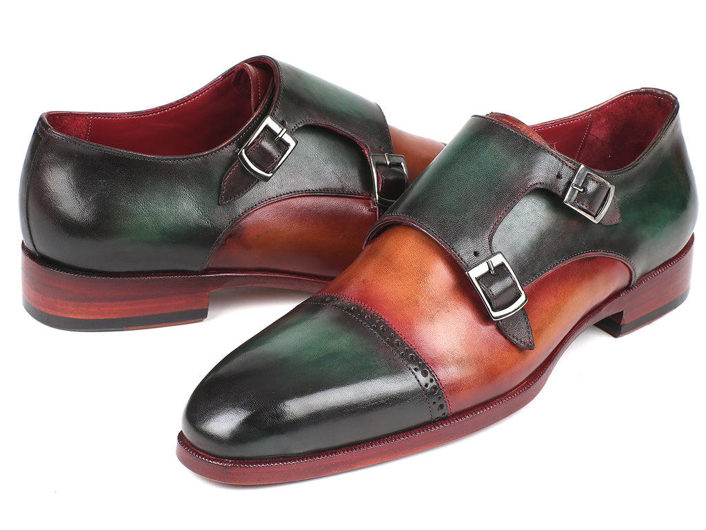 Paul Parkman Captoe Double Monkstraps Navy (ID#045NVY62)