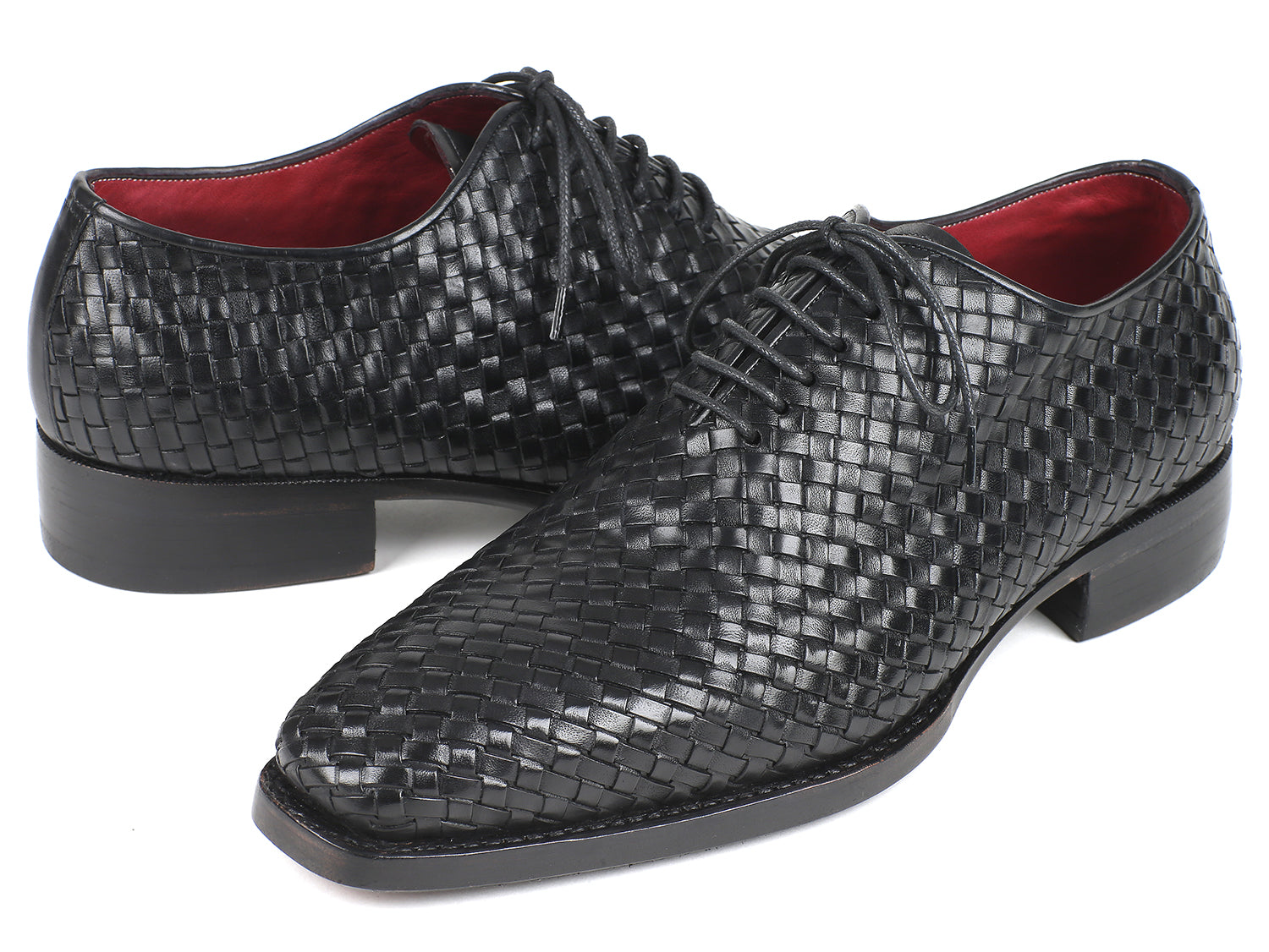 Paul Parkman Men's Black Woven Leather Oxfords (ID#044WN86) EU 47 - US 13 Paul Parkman Men's Black Woven Leather Oxfords (ID#044WN86) EU 47 - US 13