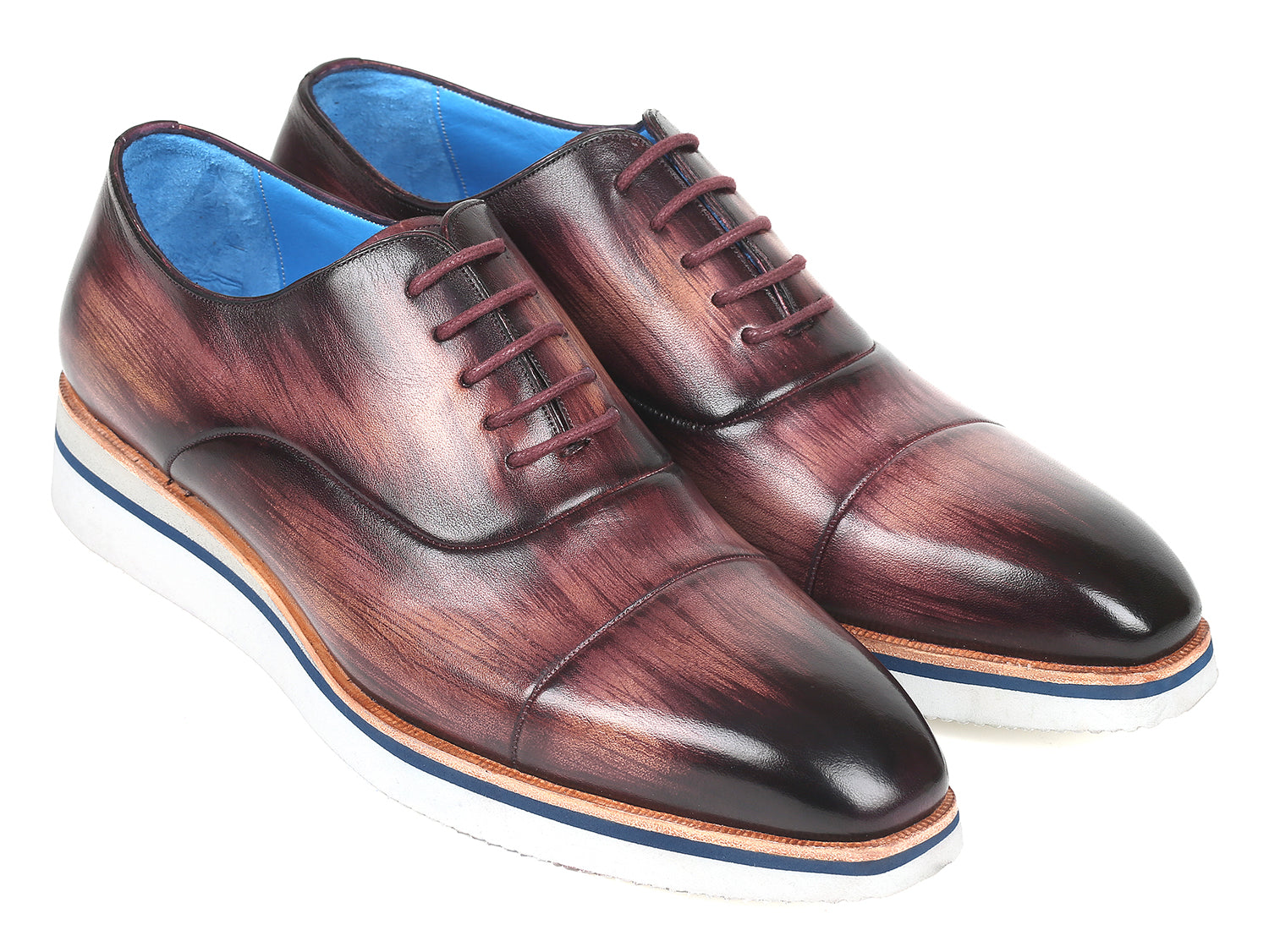Paul Parkman Men's Smart Casual Oxfords Purple Leather (ID#185-PRP-LTH) '----- Paul Parkman Men's Smart Casual Oxfords Purple Leather (ID#185-PRP-LTH) '-----