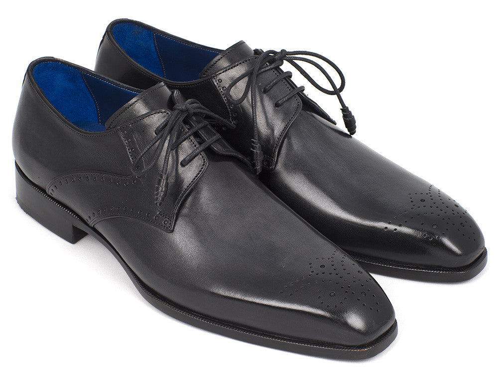 Paul Parkman Men's Black Medallion Toe Derby Shoes (ID#6584-BLK) EU 44 - US 10.5 / 11 Paul Parkman Men's Black Medallion Toe Derby Shoes (ID#6584-BLK) EU 44 - US 10.5 / 11