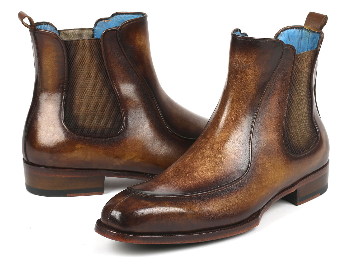 Paul Parkman Brown Handpainted Chelsea Boots Goodyear Welted (ID – PARKMAN® Handmade Shoes