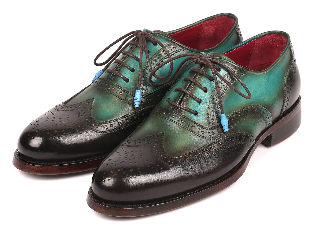 Paul Parkman Goodyear Welted Brown & Blue Oxford Shoes - 081-B35