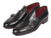 Paul Parkman Men's Black Double Monkstrap Shoes (ID#HT82BLK)