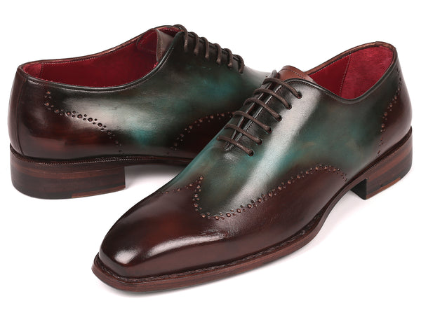 Paul Parkman Goodyear Welted Wingtip Oxfords Brown & Turquoise (ID#081 ...