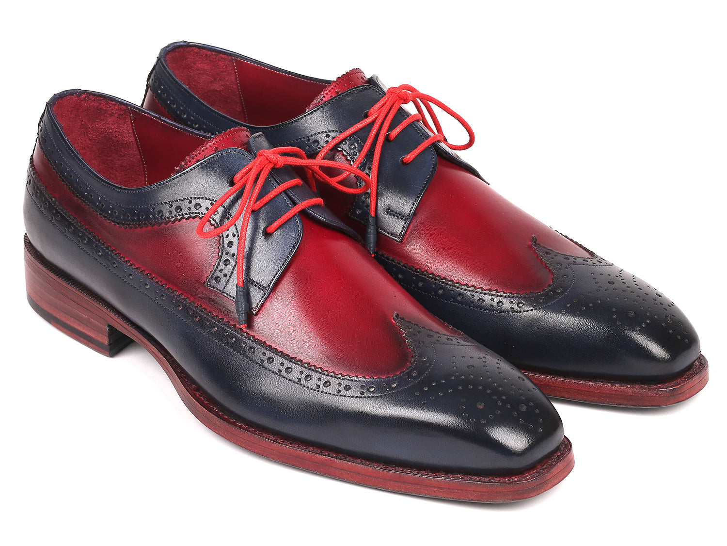 fire gange tønde Begravelse Paul Parkman Goodyear Welted Wingtip Derby Shoes Navy & Bordeaux (ID#5 –  PAUL PARKMAN® Handmade Shoes