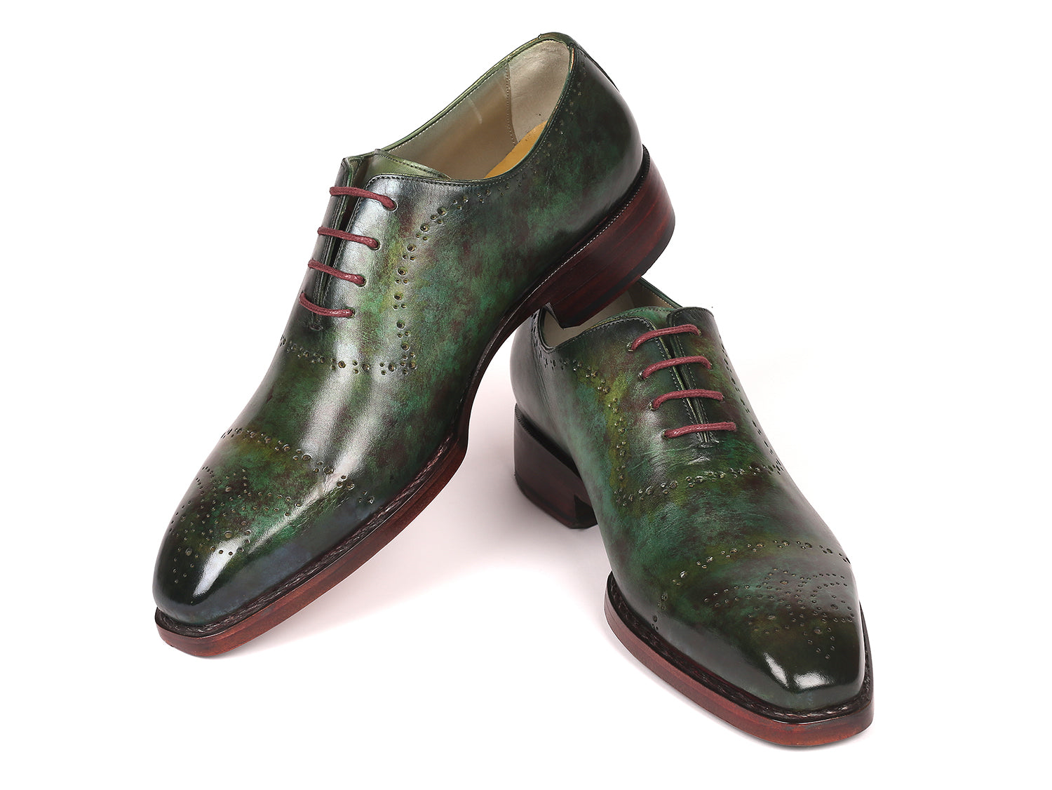 Paul Parkman Green Marble Patina Goodyear Welted Oxfords (ID#56GRN37) EU 38 - US 6 Paul Parkman Green Marble Patina Goodyear Welted Oxfords (ID#56GRN37) EU 38 - US 6