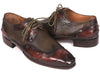 Paul Parkman Ostrich Skin Wingtip Derby Shoes Brown & Green (ID#844H389)