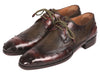 Paul Parkman Ostrich Skin Wingtip Derby Shoes Brown & Green (ID#844H389)
