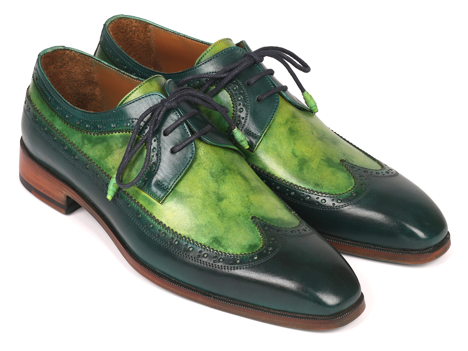 Paul Parkman Men's Green Dual Tone Wingtip Derby Shoes (ID#6931GRN) '----- Paul Parkman Men's Green Dual Tone Wingtip Derby Shoes (ID#6931GRN) '-----