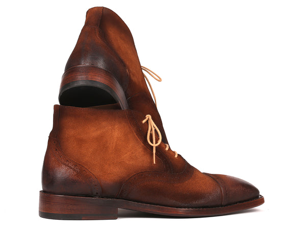 【COLOR iN ID】suede ankle boots Paul Parkman Antique Suede Brown Cap Toe Ankle Boots (ID