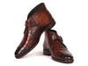 Paul Parkman Single Monk Strap Ankle Boots Brown (ID#8638-BRW)