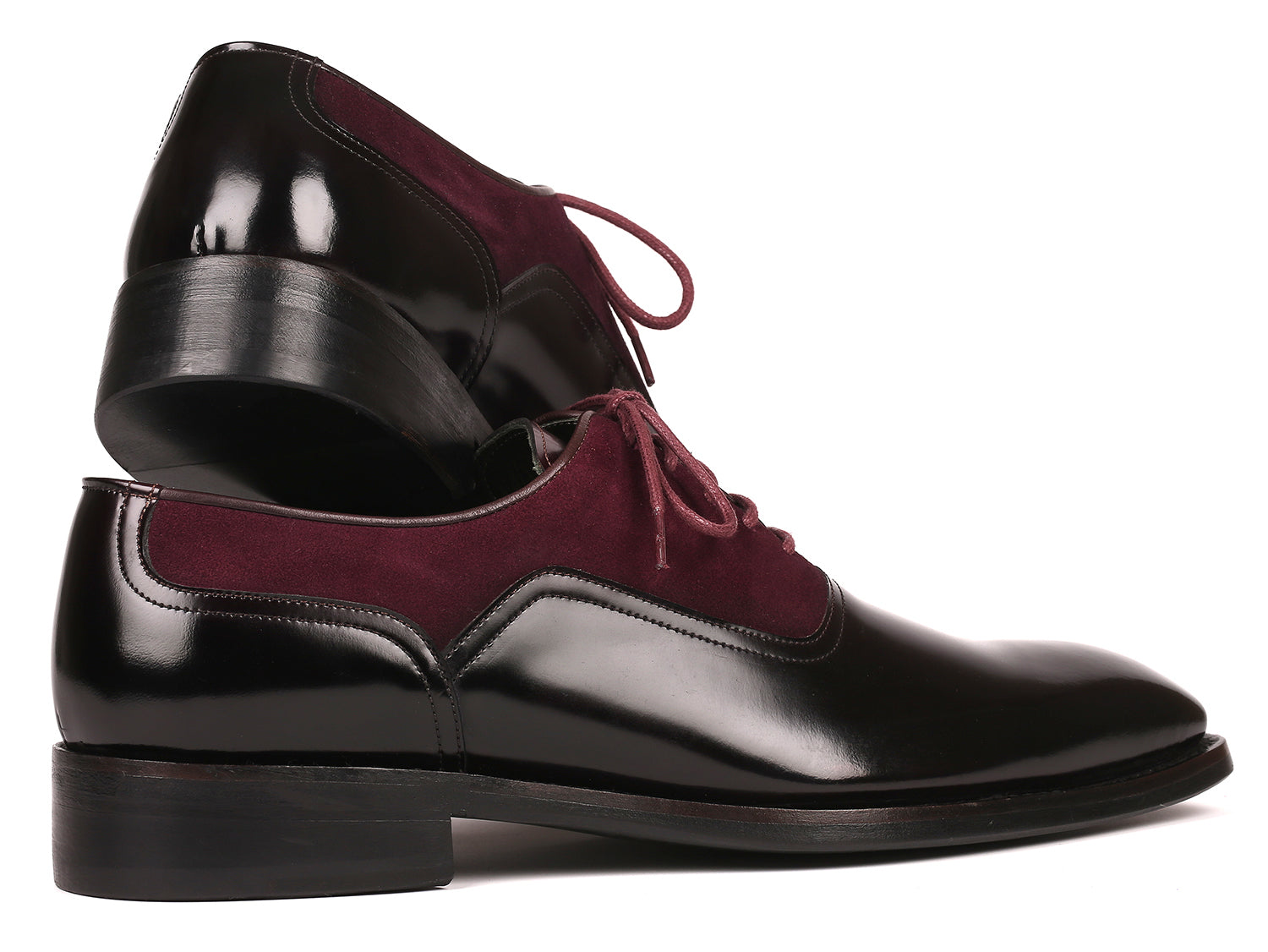 Paul Parkman Men's Burgundy Suede & Black Patent Oxfords (ID#17BUR85) EU 46 - US 12 / 12.5 Paul Parkman Men's Burgundy Suede & Black Patent Oxfords (ID#17BUR85) EU 46 - US 12 / 12.5