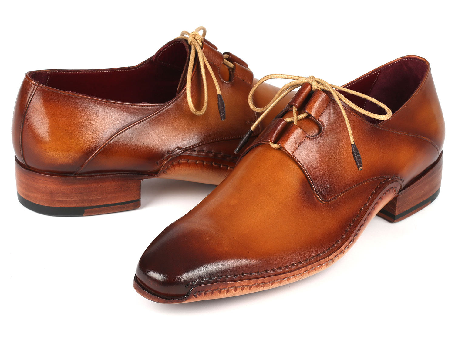 Paul Parkman Ghillie Lacing Handsewn Shoes Light Brown (ID#022-CML) EU 44 - US 10.5 / 11 Paul Parkman Ghillie Lacing Handsewn Shoes Light Brown (ID#022-CML) EU 44 - US 10.5 / 11