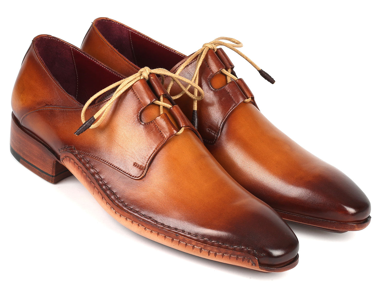 Paul Parkman Ghillie Lacing Handsewn Shoes Light Brown (ID#022-CML) EU 44 - US 10.5 / 11 Paul Parkman Ghillie Lacing Handsewn Shoes Light Brown (ID#022-CML) EU 44 - US 10.5 / 11