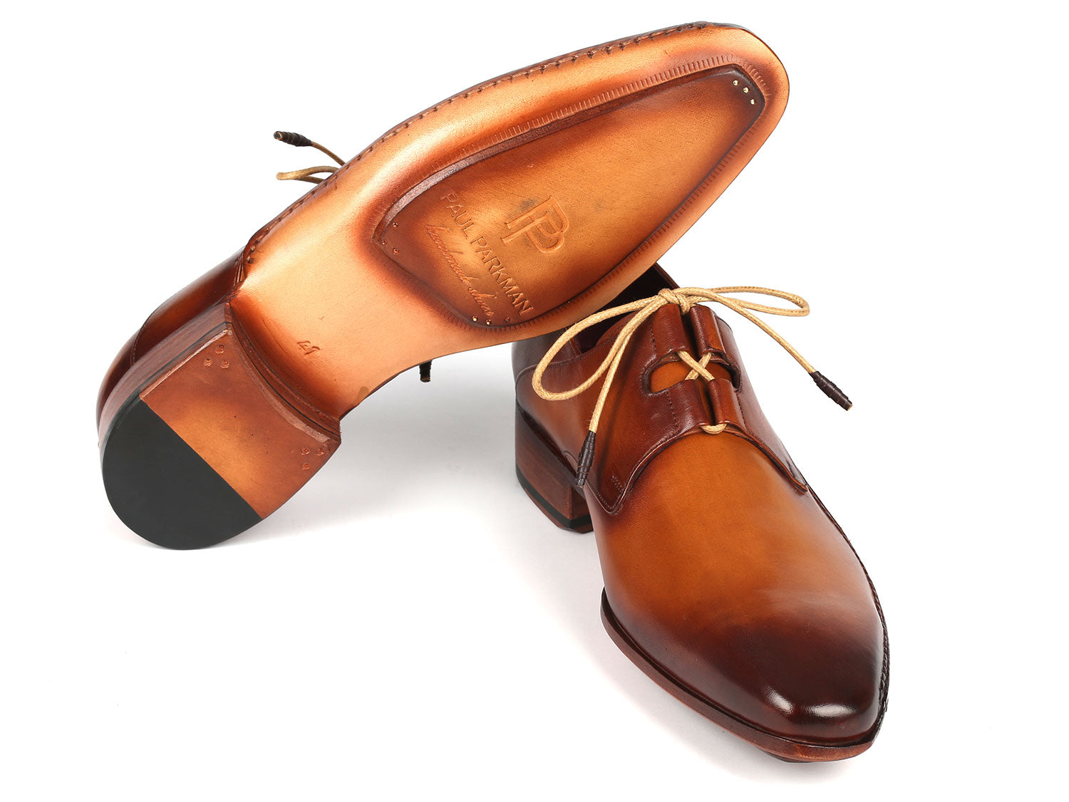 Paul Parkman Ghillie Lacing Handsewn Shoes Light Brown (ID#022-CML) EU 44 - US 10.5 / 11 Paul Parkman Ghillie Lacing Handsewn Shoes Light Brown (ID#022-CML) EU 44 - US 10.5 / 11