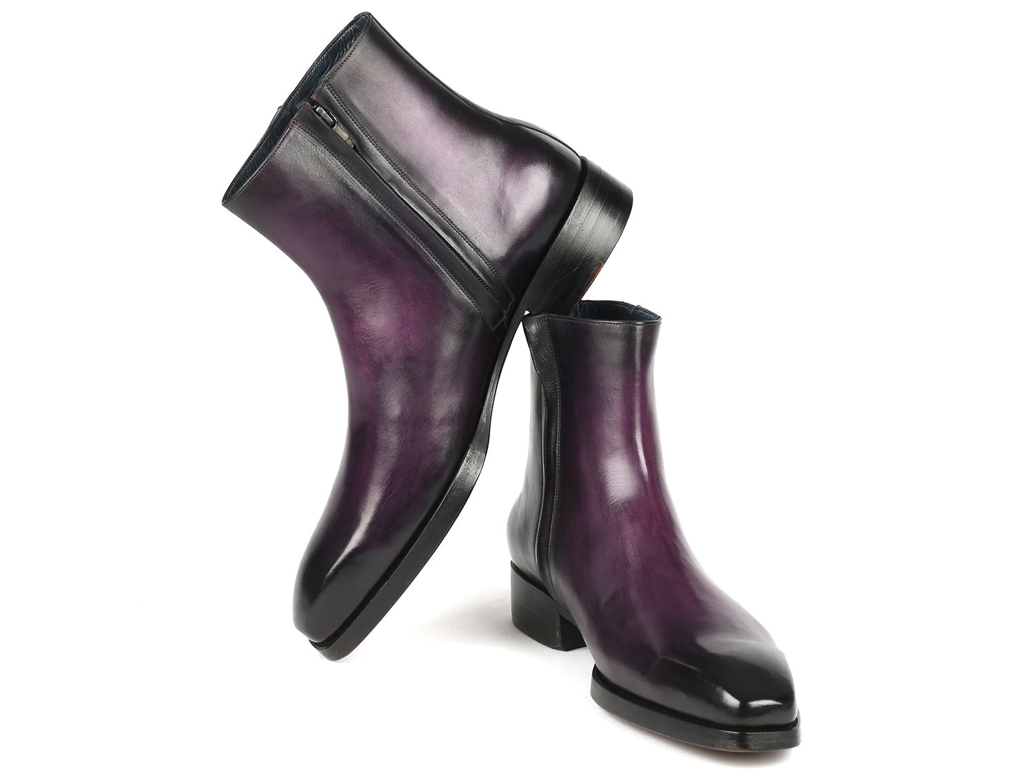 mens purple dress boots Awesome Men's Handmade Purple Leather Chelsea Boots, Mens Ankle Boots