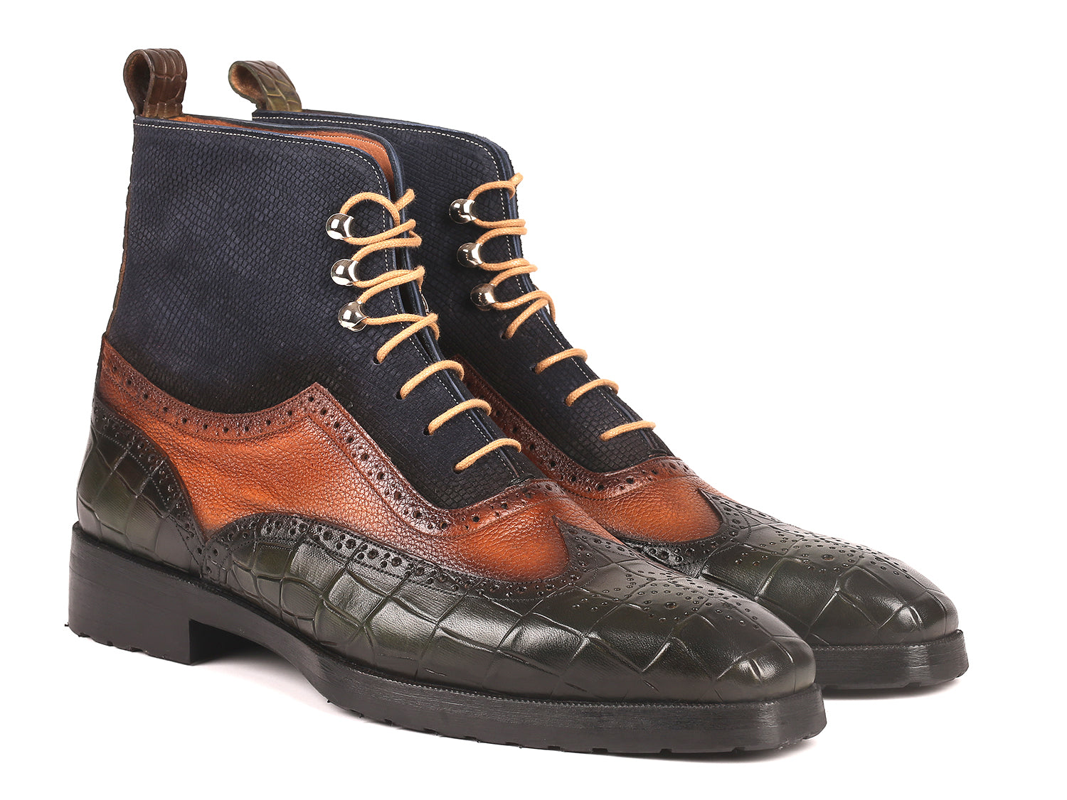 Two tone wingtip outlet boots