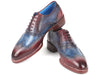 Paul Parkman Goodyear Welted Two Tone Wingtip Oxfords Blue & Bordeaux (ID#27LD77)