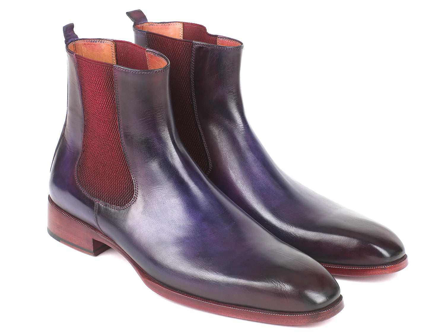 Handmade Men's burgundy color Leather Chelsea Boots ,Men Ankle