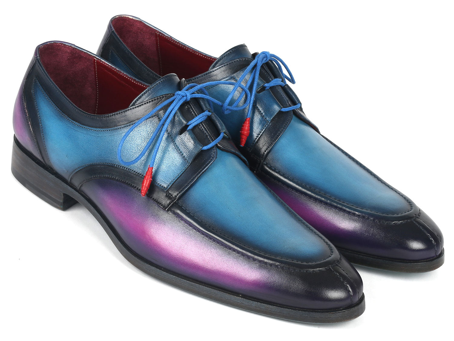 Paul Parkman Ghillie Lacing Blue & Purple Dress Shoes (ID#GU568BLP) EU 46 - US 12 / 12.5 Paul Parkman Ghillie Lacing Blue & Purple Dress Shoes (ID#GU568BLP) EU 46 - US 12 / 12.5