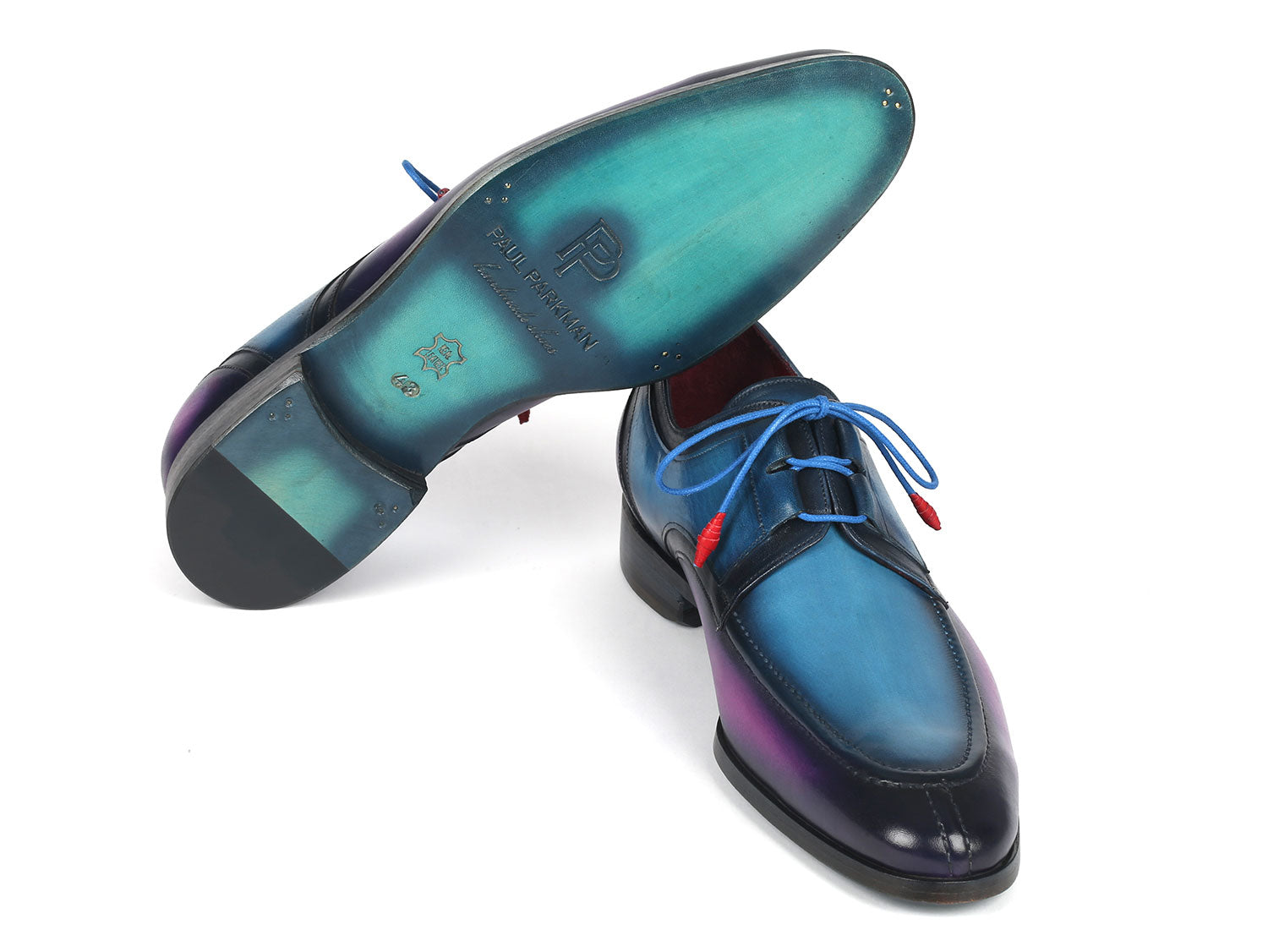 Paul Parkman Ghillie Lacing Blue & Purple Dress Shoes (ID#GU568BLP) EU 46 - US 12 / 12.5 Paul Parkman Ghillie Lacing Blue & Purple Dress Shoes (ID#GU568BLP) EU 46 - US 12 / 12.5