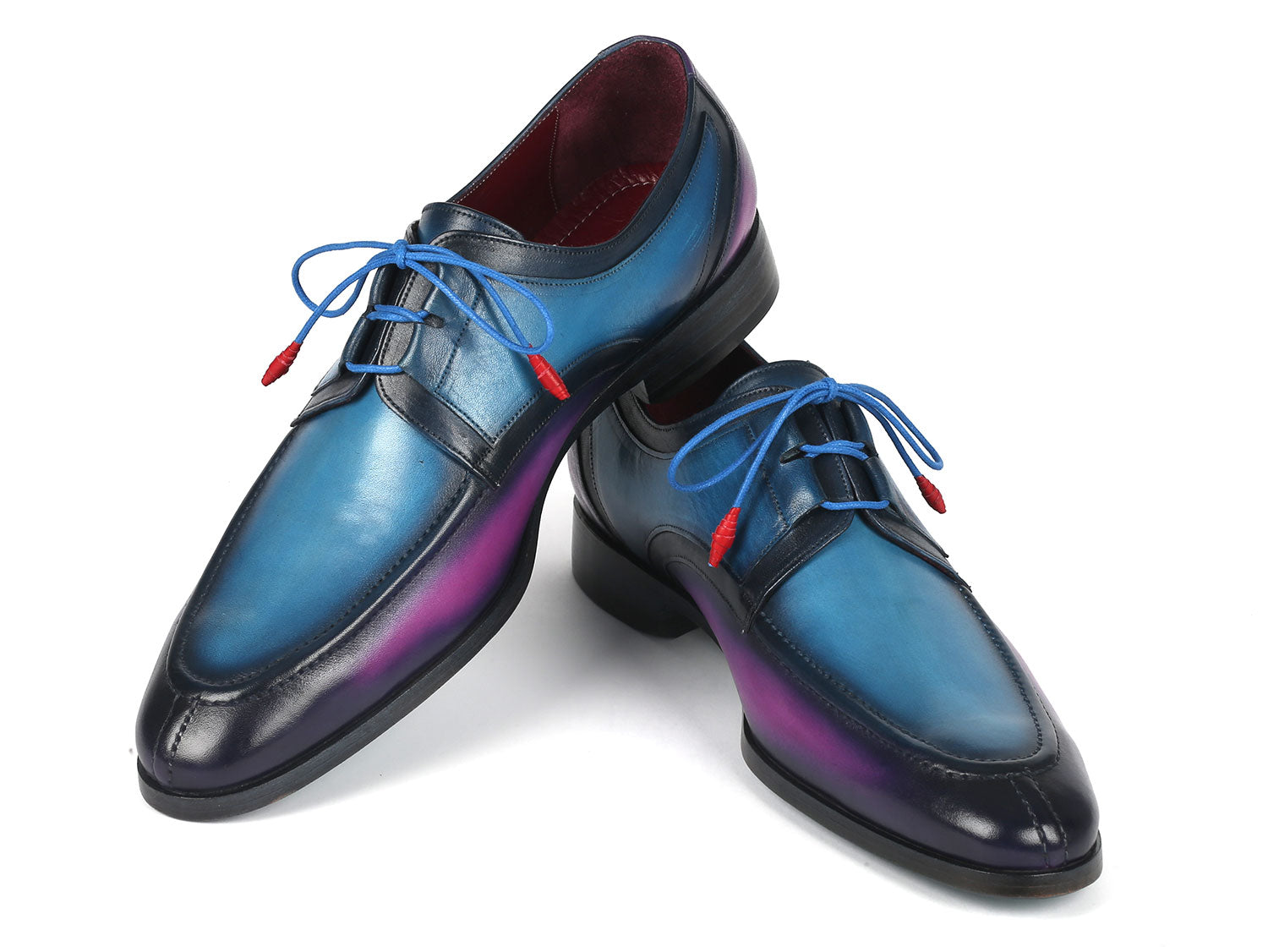 Paul Parkman Ghillie Lacing Blue & Purple Dress Shoes (ID#GU568BLP) PAUL PARKMAN Handmade Shoes Paul Parkman Ghillie Lacing Blue & Purple Dress Shoes (ID#GU568BLP) PAUL PARKMAN Handmade Shoes