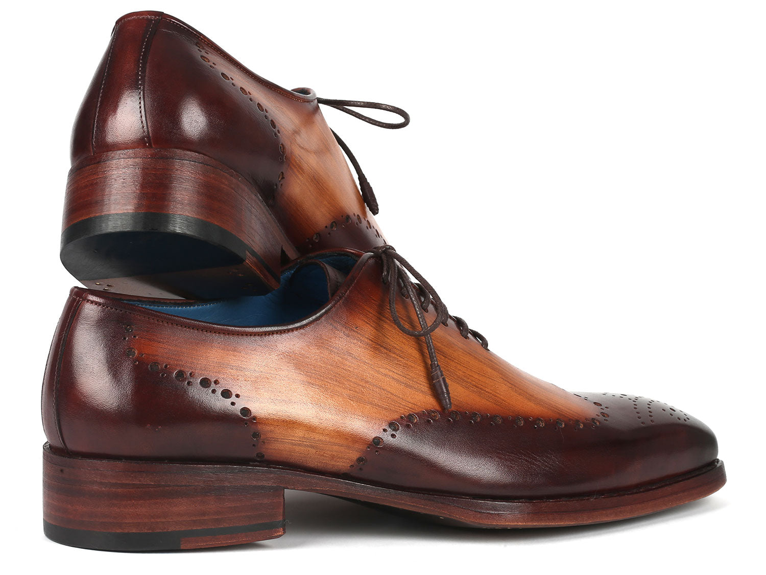 Paul Parkman Goodyear Welted Men's Two Tone Brown Oxford Shoes (ID#081-K33) EU 46 - US 12 / 12.5 Paul Parkman Goodyear Welted Men's Two Tone Brown Oxford Shoes (ID#081-K33) EU 46 - US 12 / 12.5