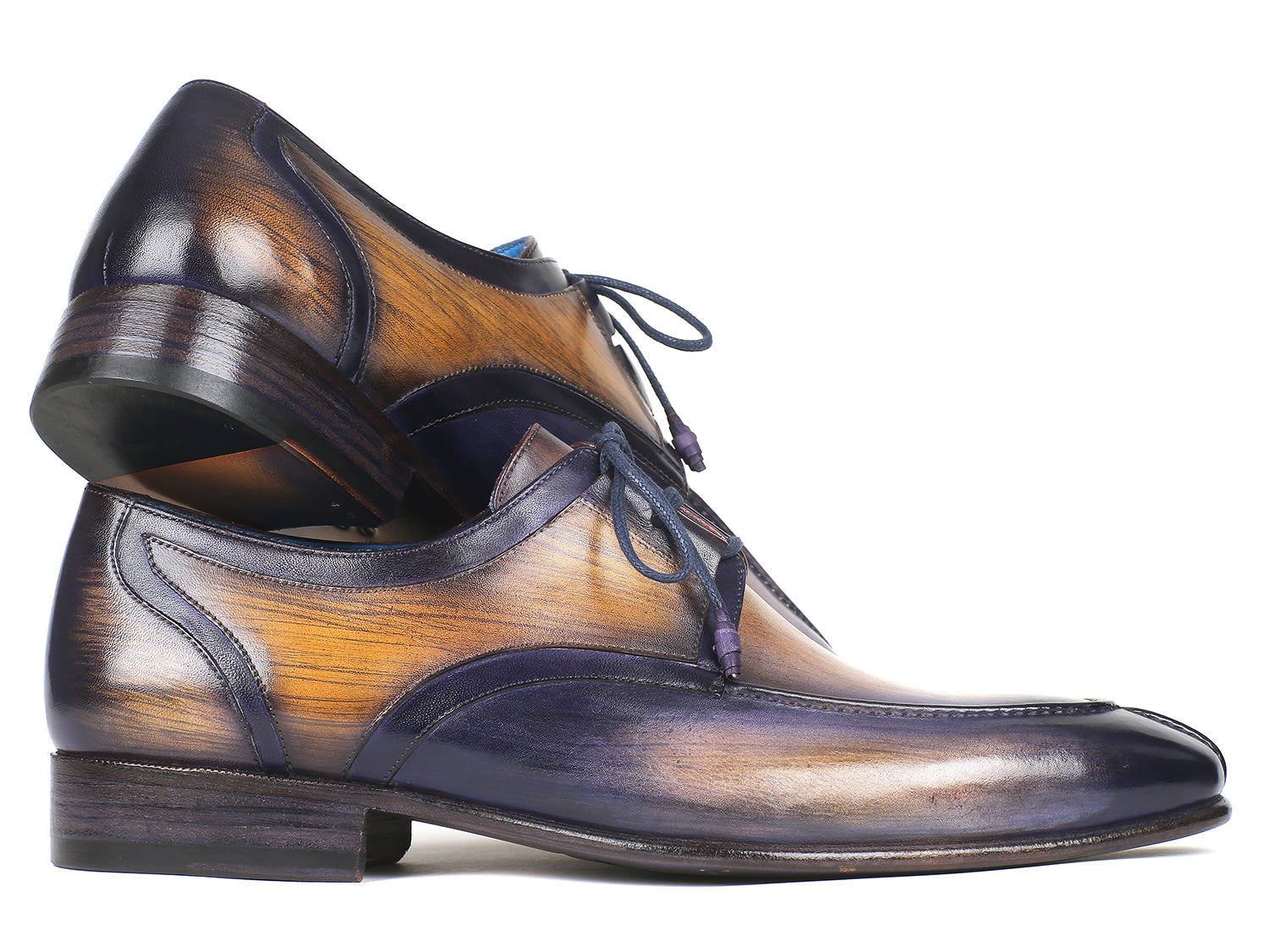 Paul Parkman Ghillie Lacing Camel & Purple Dress Shoes (ID#GU566PRP) EU 44 - US 10.5 / 11 Paul Parkman Ghillie Lacing Camel & Purple Dress Shoes (ID#GU566PRP) EU 44 - US 10.5 / 11