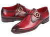 Paul Parkman Men's Single Monkstrap Shoes Burgundy Leather (ID#DW984P)