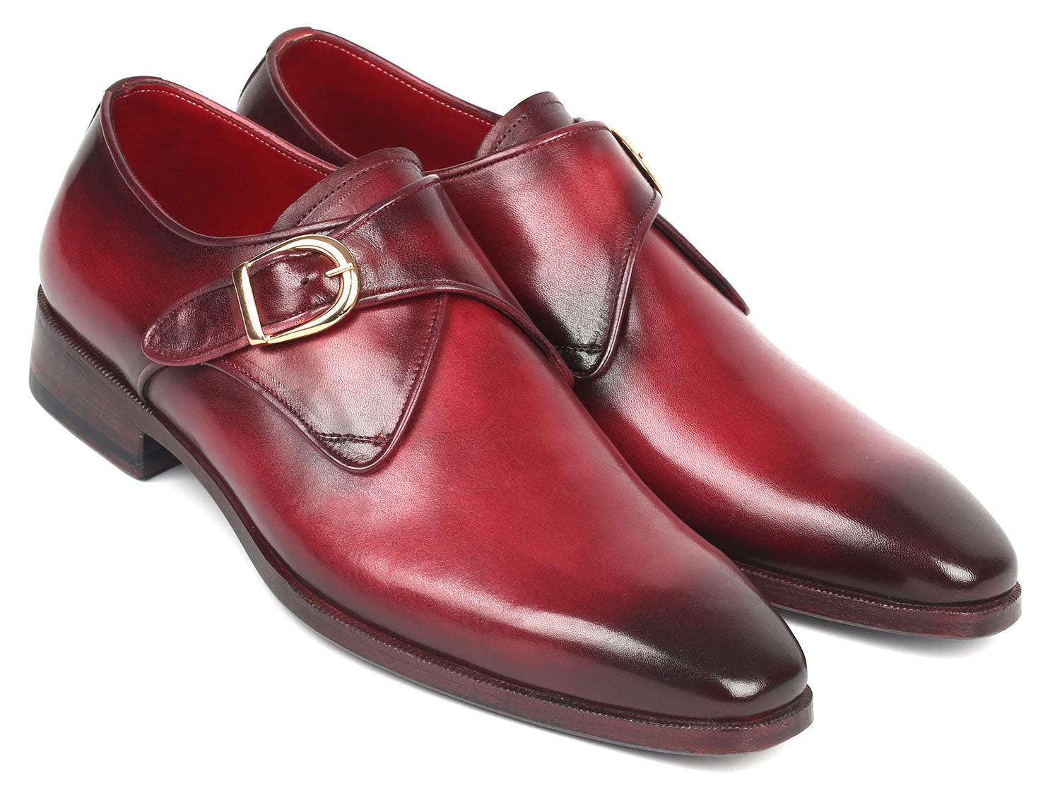 Paul Parkman Men's Single Monkstrap Shoes Burgundy Leather (ID#DW984P) EU 42 - US 9 / 9.5 Paul Parkman Men's Single Monkstrap Shoes Burgundy Leather (ID#DW984P) EU 42 - US 9 / 9.5