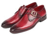 Paul Parkman Men's Single Monkstrap Shoes Burgundy Leather (ID#DW984P)
