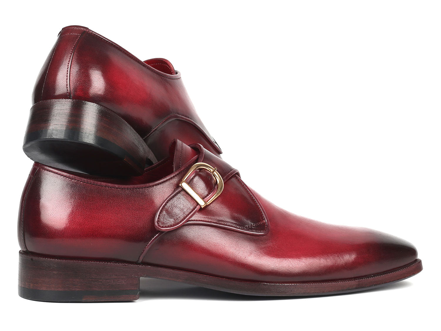 Paul Parkman Men's Single Monkstrap Shoes Burgundy Leather (ID#DW984P) EU 42 - US 9 / 9.5 Paul Parkman Men's Single Monkstrap Shoes Burgundy Leather (ID#DW984P) EU 42 - US 9 / 9.5