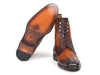 Paul Parkman Men's Brown Croco Embossed Leather Lace-Up Boots (ID#BT744-BRW)