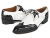 Paul Parkman Norwegian Welted Wingtip Men's Dress Shoes Black & White (ID#8505-BNW)