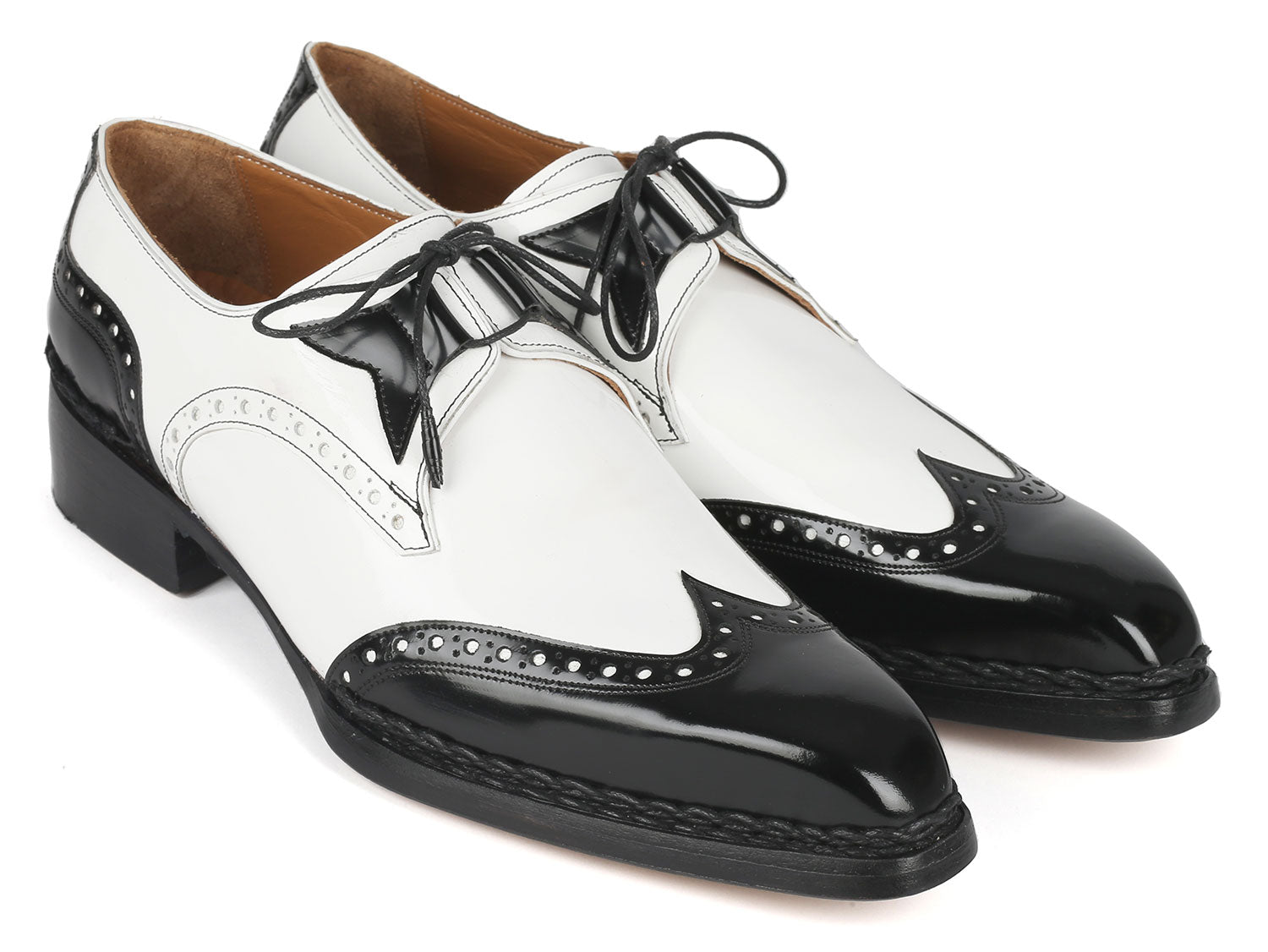 Paul Parkman Norwegian Welted Wingtip Men's Dress Shoes Black & White –  PAUL PARKMAN® Handmade Shoes