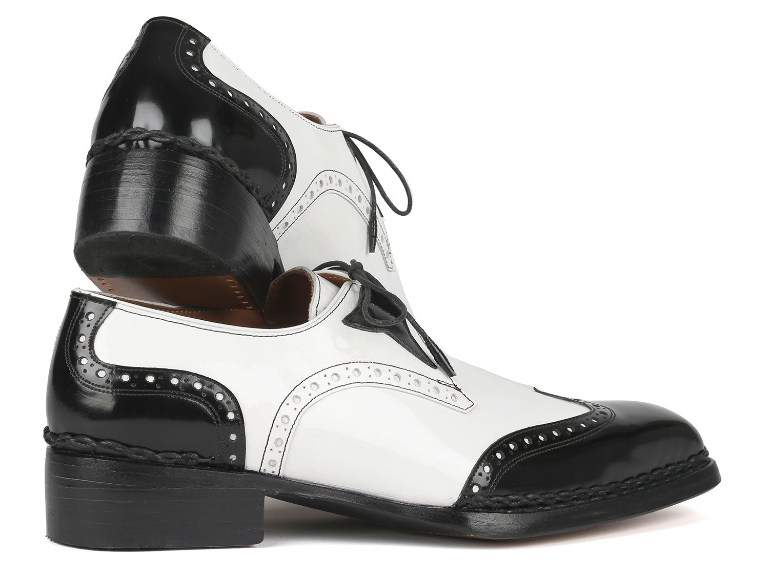 Paul Parkman Norwegian Welted Wingtip Men's Dress Shoes Black & White (ID#8505-BNW) EU 40 - US 7.5 Paul Parkman Norwegian Welted Wingtip Men's Dress Shoes Black & White (ID#8505-BNW) EU 40 - US 7.5