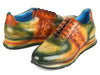 Paul Parkman Men's Green & Brown Patina Sneakers (ID#LP207GRB)