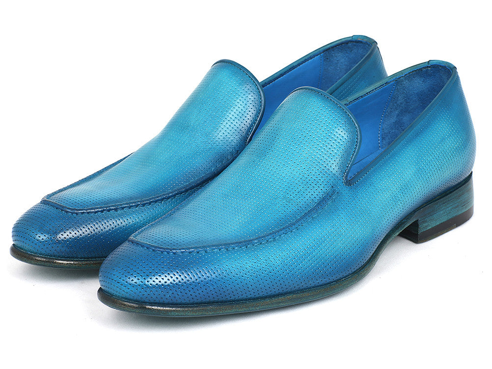 Paul Parkman Perforated Leather Loafers Turquoise (ID#874-TRQ) EU 44 - US 10.5 / 11 Paul Parkman Perforated Leather Loafers Turquoise (ID#874-TRQ) EU 44 - US 10.5 / 11