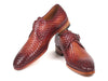 Paul Parkman Reddish Brown Woven Leather Single Monkstraps (ID#011WN57)