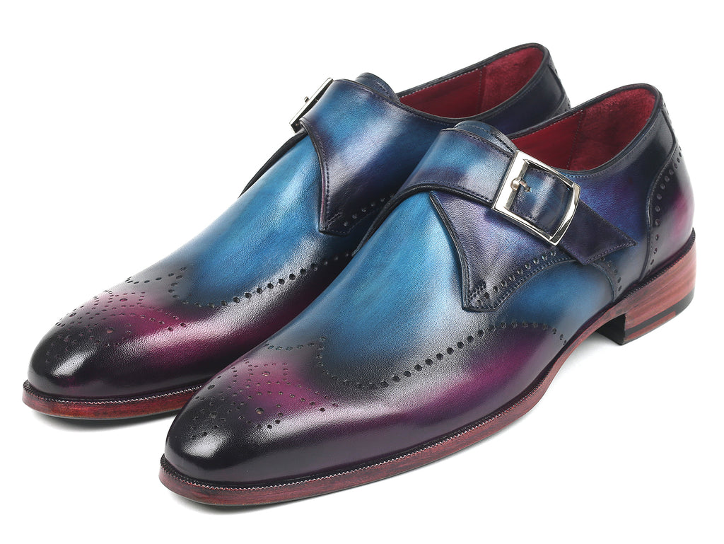 Paul Parkman Single Monkstrap Shoes Purple Leather - DW754T